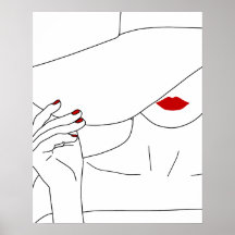 Mujer Moderna En Gorra Con Arte De Palo De Labios 