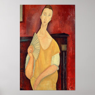 Mujer modigliani con imagen de arte moderno de fan