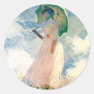Mujer Monet Con Pegatinas De Parasol