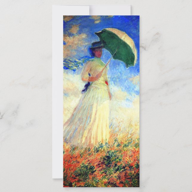 Mujer Monet con sombrilla frente a tarjeta derecha (Anverso)