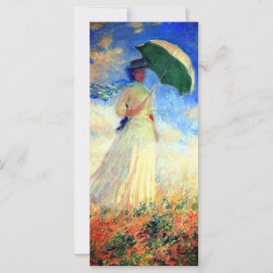 Mujer Monet con sombrilla frente a tarjeta derecha