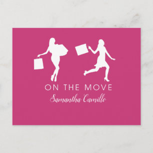 Mujer moviendo Invitación rosa negro gris