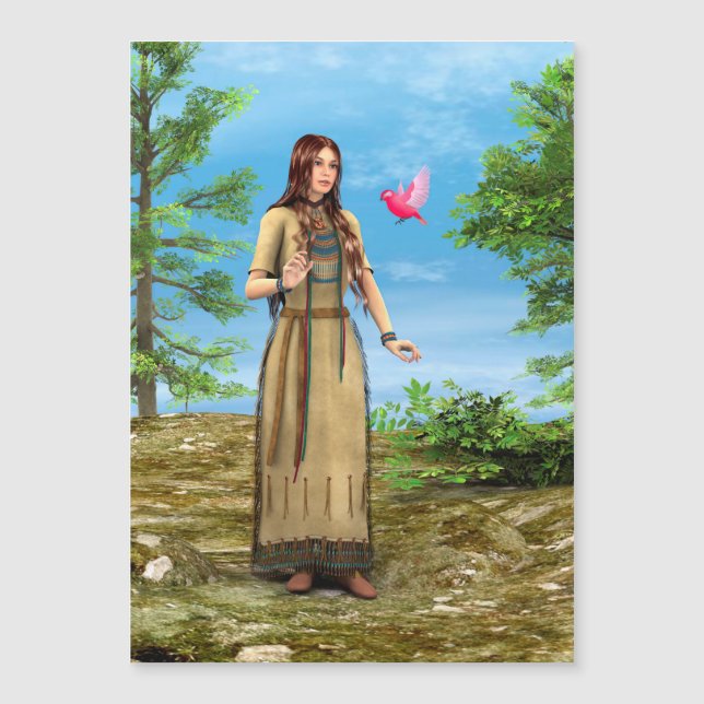 Mujer Nativa Americana y Pájaro (Anverso)