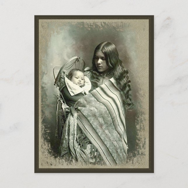 Mujer nativa estadounidense - Postal (Anverso)