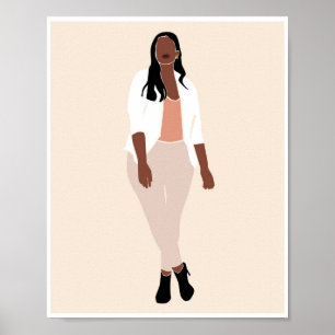 Mujer Negra Boho Blazer Blanco Arte de Moda
