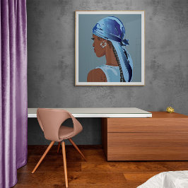 Mujer negra con arte duradero
