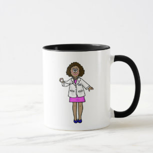 Mujer negra doctora sosteniendo estetoscopio Taza
