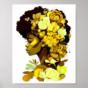 Mujer Negra Hermosa Reina Afro Arte Africano Amari