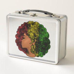 Mujer negra rasta afro rojo amarillo verde 