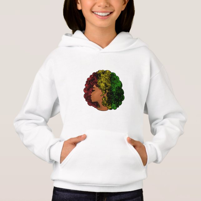 Mujer negra rasta afro rojo amarillo verde  (Anverso)
