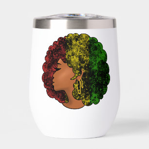 Mujer negra rasta afro rojo amarillo verde 