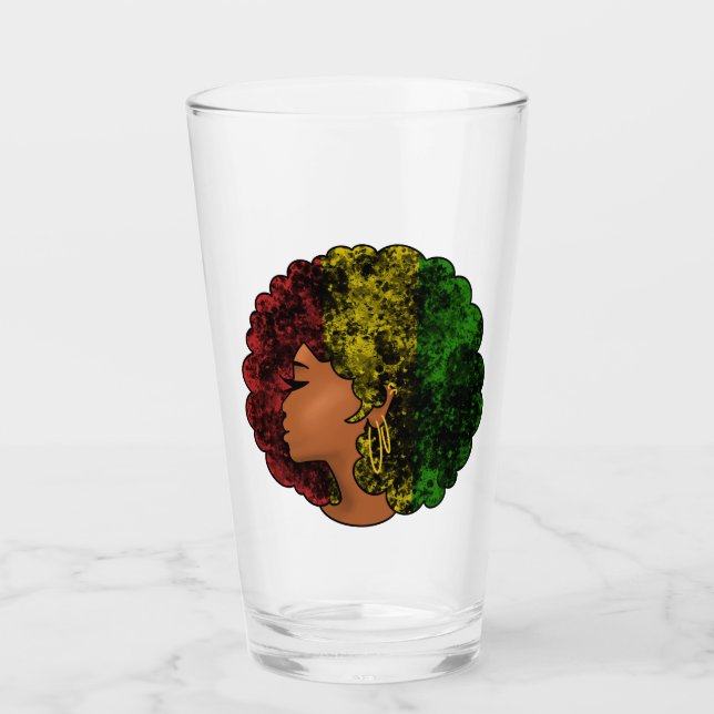 Mujer negra rasta afro rojo amarillo verde  (Anverso)