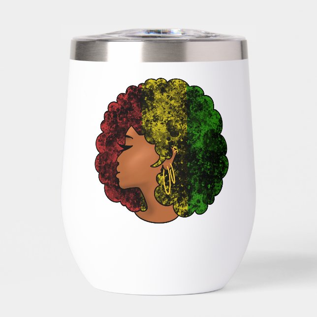 Mujer negra rasta afro rojo amarillo verde  (Frente)
