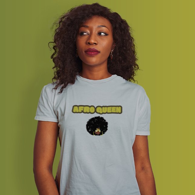 Mujer negra - Reina africana, camiseta gris (Afro Queen Is Seen)