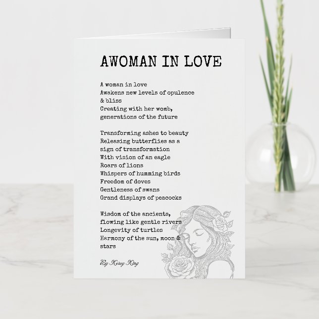 Mujer negra y blanca en poema de amor (Anverso)