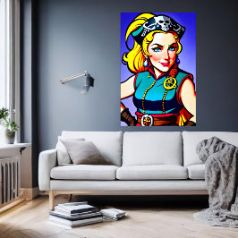 Mujer noruega Pirate | Poster de arte de IA