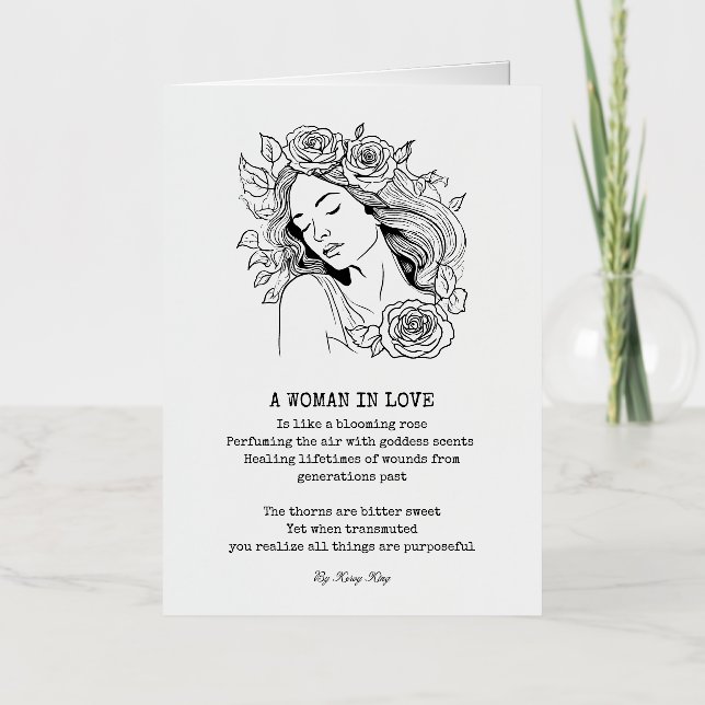 Mujer pacífica, rosa blanca y negra (Anverso)