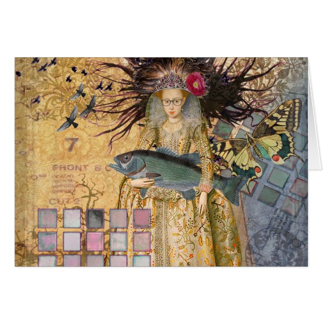 Mujer Piscis Vintage Gótico Clásico (Anverso (Horizontal))