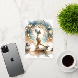 Mujer posada de yoga sentada tranquila marrón