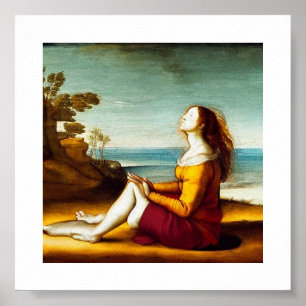 Mujer practicando el arte renacentista del yoga