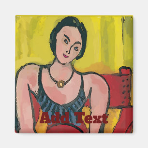 Mujer presidida, imán personalizado