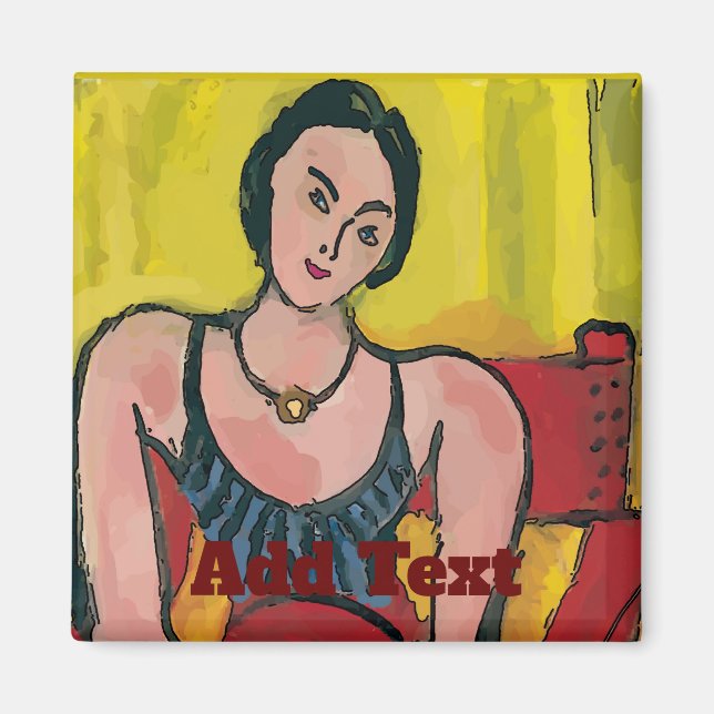 Mujer presidida, imán personalizado (Frente)
