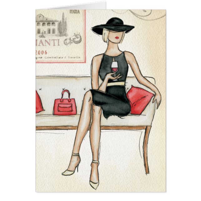 Mujer que bebe el vino rojo (Frente)