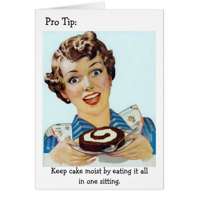 Mujer retra - comiendo toda su torta, (Frente)