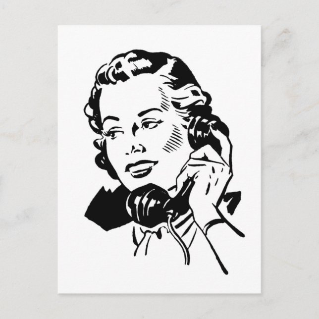 Mujer retra en la postal del teléfono (Anverso)