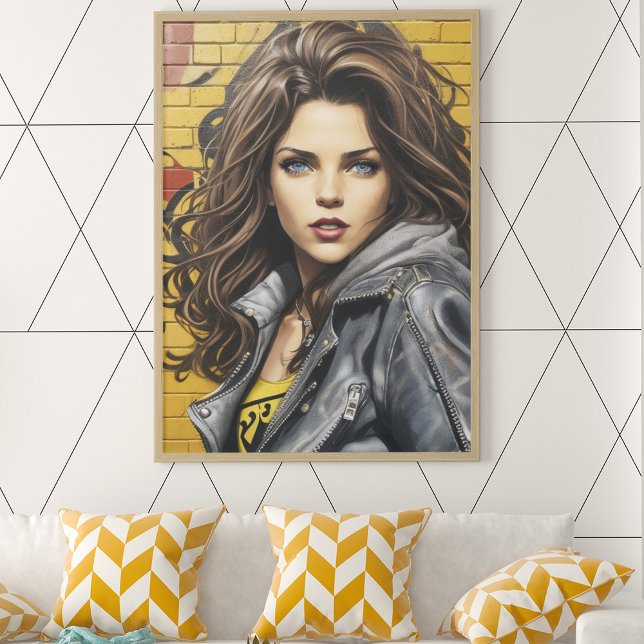 Mujer Retrato en Arte Callejero (Subido por el creador)