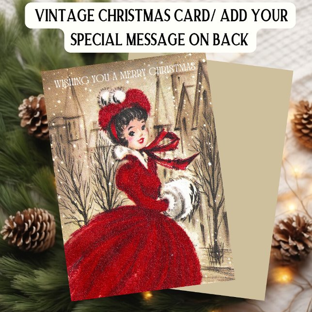 Mujer Retro de Navidad en Rojo (Subido por el creador)