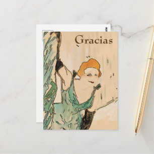 Mujer Rubia,  Gracias, cambiar texto Tarjeta Posta