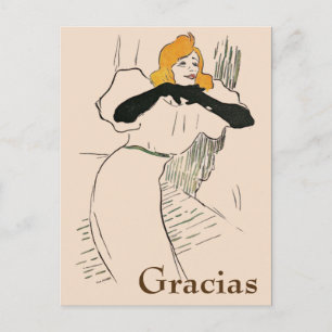 Mujer Rubia,  Gracias, cambiar texto Tarjeta Posta