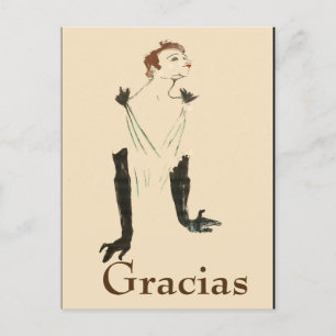 Mujer Rubia,  Gracias, cambiar texto Tarjeta Posta
