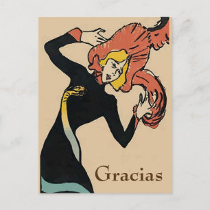 Mujer Rubia,  Gracias, cambiar texto Tarjeta posta