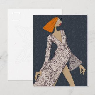 Mujer Segura Tarjeta Postal de Arte de Moda Glam E