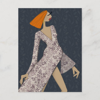 Mujer Segura Tarjeta Postal de Arte de Moda Glam E