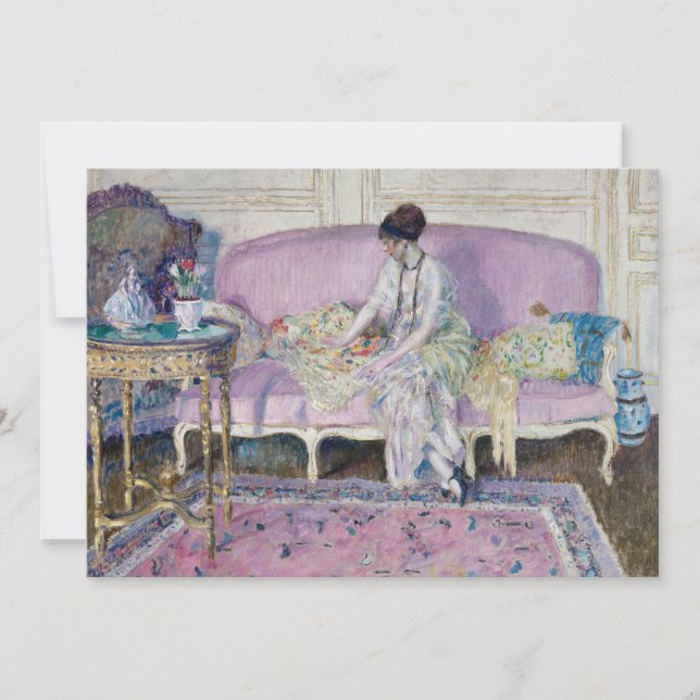 Mujer sentada en Sofa | Frederick Carl Frieseke (Anverso)