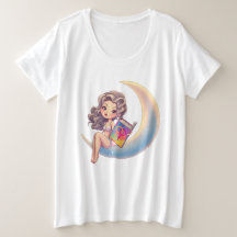 Mujer sexy LGBTQ sentada en la luna