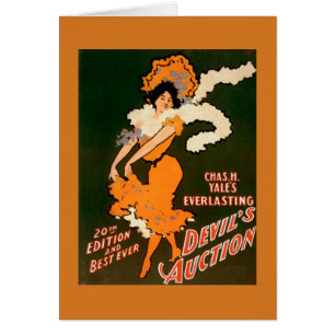 Mujer subastadora del diablo en el teatro de vesti