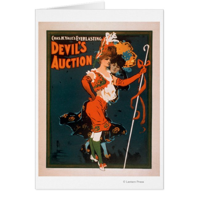 Mujer subastadora del diablo en teatro de vestimen (Frente)