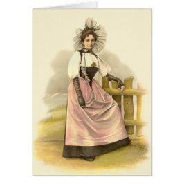 Mujer suiza hermosa en el traje tradicional, Berna