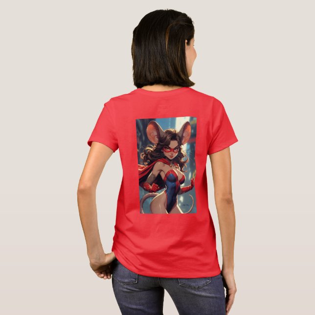 Mujer SuperMouse camiseta roja espalda (Reverso completo)