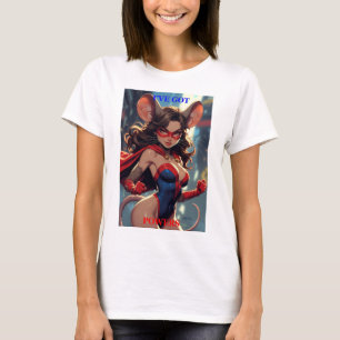 Mujer SuperMouse obtuvo poderes camiseta blanca de