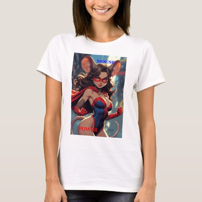 Mujer SuperRatón Ratón Poder mujeres camiseta blan (Anverso)