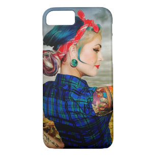 Mujer táctil Flexing Funda de brazo tatuado muscul