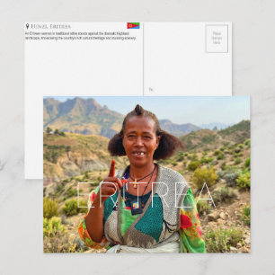 Mujer tribal en Hinzi, Eritrea postal de viaje