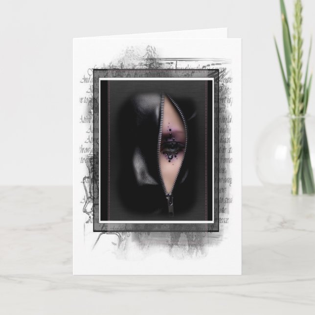 Mujer única en tarjeta de felicitación Zipper Grun (Anverso)