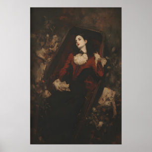 Mujer vampiro victoriana en arte imprimible de ata