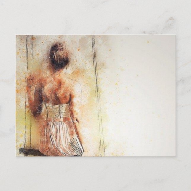 Mujer ventilado de postales (Anverso)